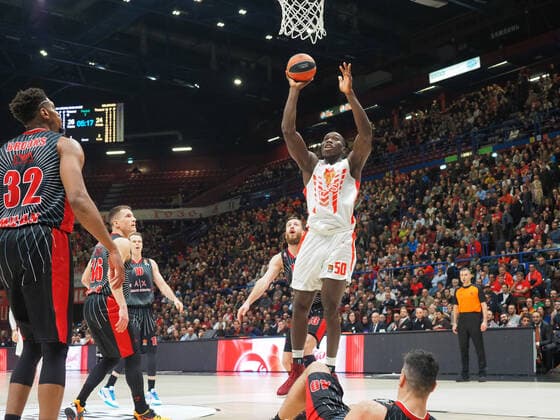 December 5, 2019, Milano, Italy: michael ojo of crvena zvezda mts stella rossa belgrado thwarted from jeff brooks of ax armani olimpia milanoduring AX Armani Exchange Milano vs Crvena Zvezda Mts Belgrado, Basketball Euroleague Championship in Milano, Italy, December 05 2019 - LPS Basketball Euroleague Championship AX Armani Exchange Milano vs Crvena Zvezda Mts Belgrado  - ZUMAl164 20191205_zsa_l164_181 Copyright: xSavinoxPaolellax