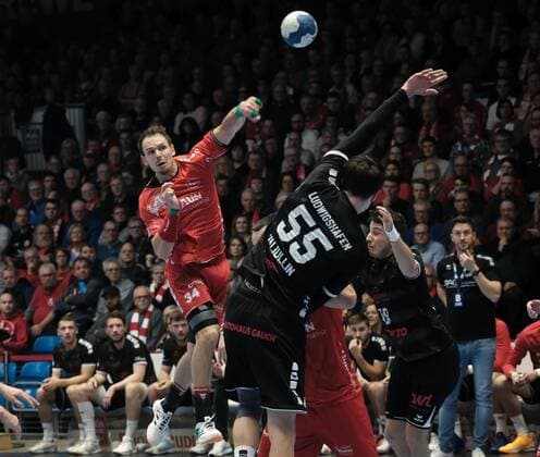 05 12 2019 xkhx Handball Bundesliga Season 2019 2020 MT Melsungen against Eulen Ludwigshafen Azat Valiullin Eulen Ludwigshafen against Kai Häfner 34, MT Melsungen