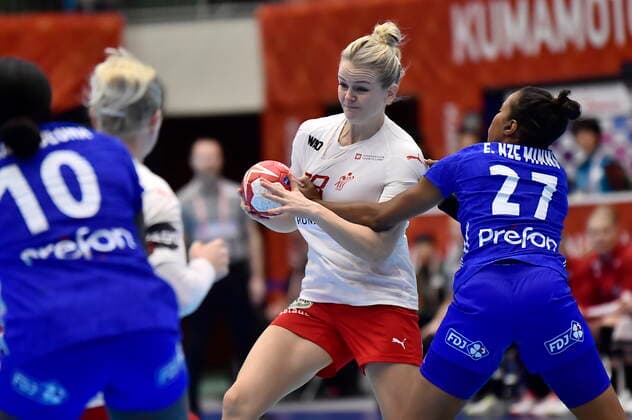 Stine Joergensen Denmark meets France, in the preliminary round in Group B, during the Womens Handball World Cup at Kumamoto Prefectural Gymnasium in Japan, Friday, December 6, 2019, Kumamoto Denmark,  Copyright: BoxAmstrupx cop222 spdk20191206-123553-L