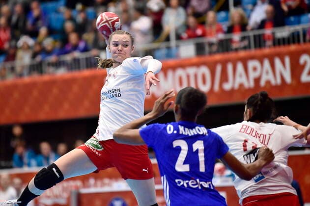 Anne Mette Hansen Denmark meets France, in the preliminary round in Group B, during the Womens Handball World Cup at Kumamoto Prefectural Gymnasium in Japan, Friday, December 6, 2019, Kumamoto Denmark,  Copyright: BoxAmstrupx cop222 spdk20191206-125303-L