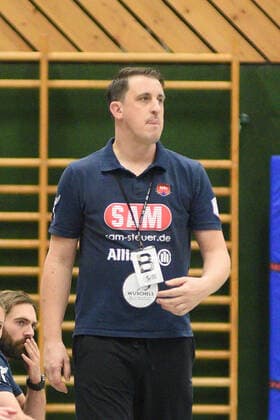 Mike Leibssle SG H2Ku Herrenberg Kuties coach TG Nuertingen, handball, league game, 06 12 2019, photo TBaur Eibner TG Nuertingen vs SG H2ku Herrenberg Kuties Nuertingen Copyright: xBaur xEibner-Pressefotox EP_Toba