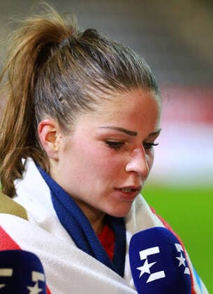 Melanie Leupolz FC Bayern Munich in Eurosport Interview Womens Football 1 BL Campus 06 12 2019 FC Bayern München SC Freiburg