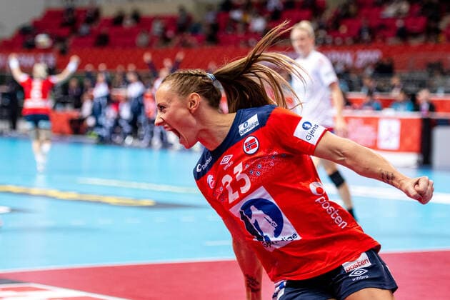 191208 Camilla Herrem of Norway celebrates during the Women s World Handball Championship game between Norway and Denmark on December 8, 2019 in Kumamoto Photo Daniel Stiller Bildbyran kod DS 59420 bbeng dam women handball handboll world handball championship 2019 norway norge handball vm denmark danmark jubel,  Copyright: DANIELxSTILLER BB191208DS024