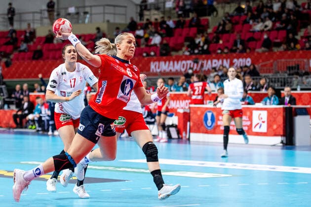 191208 Heidi Loke of Norway during the Women s World Handball Championship game between Norway and Denmark on December 8, 2019 in Kumamoto Photo Daniel Stiller Bildbyran kod DS 59420 bbeng dam women handball handboll world handball championship 2019 norway norge handball vm denmark danmark,  Copyright: DANIELxSTILLER BB191208DS025