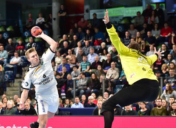 08 12 2019 Handball 1 Bundesliga LIQUI MOLY HBL Season 2019 2020 16 Matchday HC Erlangen Metropolitan Region Nuremberg HCE SC DHfK Leipzig OGo Franz Semper 3, SC DHfK Leipzig Nikolas Katsigiannis 29, HC Erlangen HCE