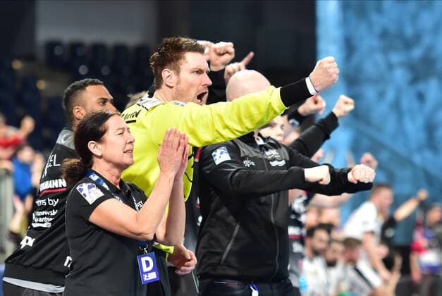 08 12 2019 Handball 1 Bundesliga LIQUI MOLY HBL Season 2019 2020 16 Matchday HC Erlangen Metropolregion Nürnberg HCE SC DHfK Leipzig OGo Team Team Jubel Freude
