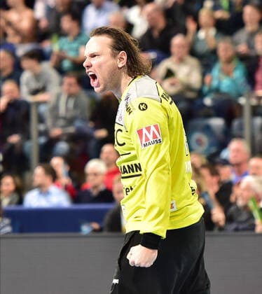 08 12 2019 Handball 1 Bundesliga LIQUI MOLY HBL Season 2019 2020 16 Matchday HC Erlangen Metropolregion Nürnberg HCE SC DHfK Leipzig OGo Nikolas Katsigiannis 29, HC Erlangen HCE Jubel Freude