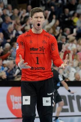 1 Handball Bundesliga THW Kiel TSV GWD Minden, Kiel, 8 12 2019 Jubelt goalkeeper Niklas Landin Jacobsen Kiel, 1 Jubelt Copyright: xBEAUTIFULxSPORTS DRPx
