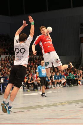 Handball 2 Handball Bundesliga 2019 2020 Handball Sportverein Hamburg vs TV Emsdetten Jan Mojzis Emsdetten ,Jan Forstbauer Handball Sportverein Hamburg ,successful goalscoring, Sporthalle Hamburg Hamburg Hamburg
