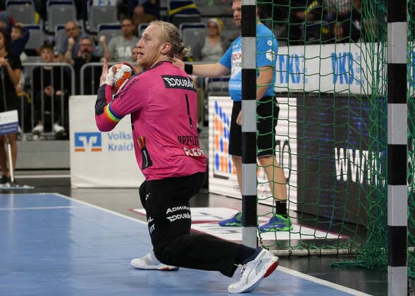 Handball, 1 Bundesliga Rhein Neckar Löwen Frisch Auf Göppingen, 16 Matchday on 08 12 2019, Season 2019 20, ZmdZ, Mikael Appelgren 1, Goalkeeper, Rhein Neckar Löwen , Rhein Neckar Löwen Frisch Auf Göppingen