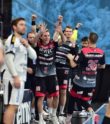 08 12 2019 Handball 1 Bundesliga LIQUI MOLY HBL Season 2019 2020 16 Matchday HC Erlangen Metropolregion Nürnberg HCE SC DHfK Leipzig OGo Team Team Jubel Freude