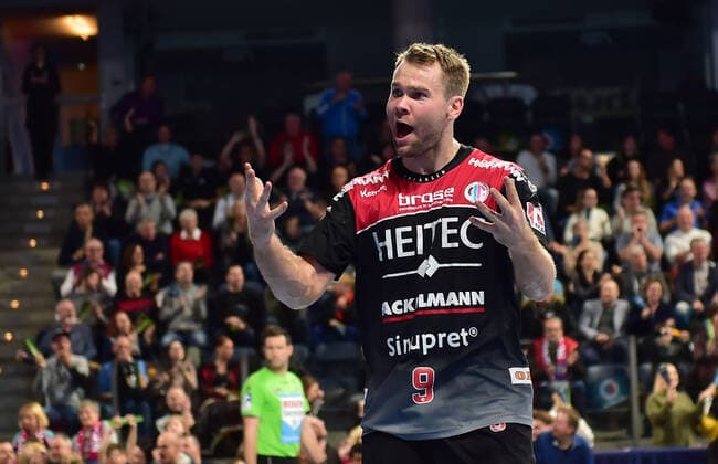 08 12 2019 Handball 1 Bundesliga LIQUI MOLY HBL Season 2019 2020 16 Matchday HC Erlangen Metropolregion Nürnberg HCE SC DHfK Leipzig OGo Petter Overby 9, HC Erlangen HCE Jubel Freude