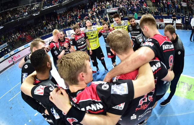 08 12 2019 Handball 1 Bundesliga LIQUI MOLY HBL Season 2019 2020 16 Matchday HC Erlangen Metropolregion Nürnberg HCE SC DHfK Leipzig OGo Team Team Jubel Freude