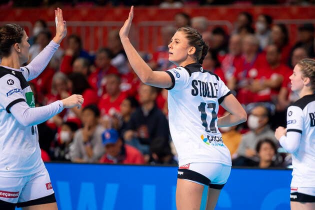 Handball, Women WM 2019, Main Round, Group 1, 6 Matchday , Netherlands Germany Julia Behnke Germany Rostov Don , Alicia Stolle Germany Thueringer HC Kumamoto Aqua Dome Kumamoto Japan