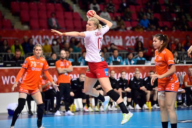 Kathrine Heindahl Denmark meets the Netherlands, in the Group 1 intermediate round, at the Womens Handball World Cup at the Aqua Dome Kumamoto in Japan, Monday, December 9, 2019, Kumamoto Denmark,  Copyright: BoxAmstrupx cop222 spdk20191209-100312-L
