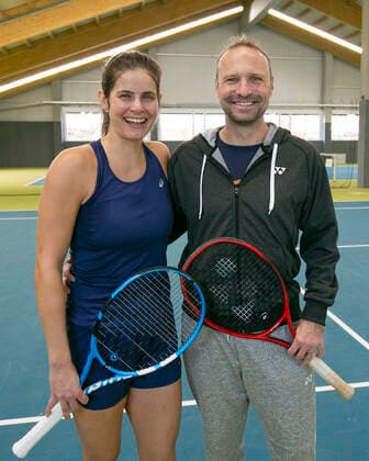 Julia Goerges GER with her team, coach, coach Jens Gerlach and fitness coach Scott Byrnes Tennis BTV TennisBase BTV TennisBase Oberhaching Bayern Germany 6 December 2019 Â Copyright: xJuergenxHasenkopfx