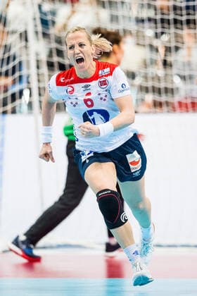 191209 Heidi Loke of Norway celebrates during the Women s World Handball Championship game between South Korea and Norway on December 9, 2019 in Kumamoto Photo Daniel Stiller Bildbyran kod DS 59421 bbeng dam women handball handboll world handball championship 2019 norway norge handball vm south korea jubel celebration,  Copyright: DANIELxSTILLER BB191209DS024