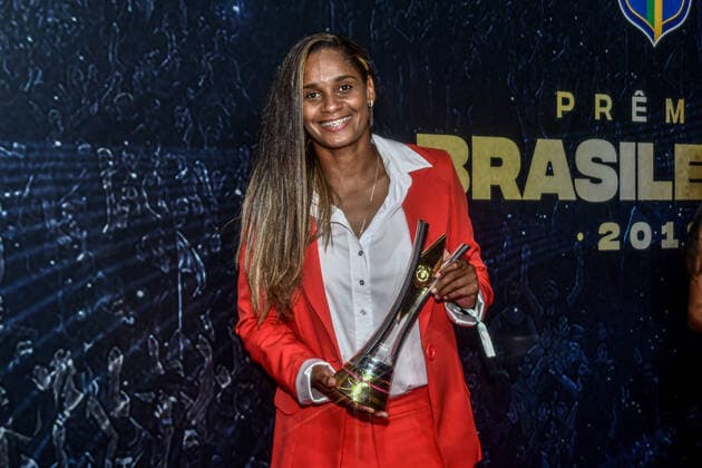 Prêmio Brasileirão 2019 RIO DE JANEIRO, RJ - 09.12.2019: PRÊMIO BRASILEIRÃO 2019 - Giovana dos Santos during the award event of the 2019 Brazilian Championship (2019 Brazilian Prize), held at Pier Mauá Warehouse 2, located in the city of Rio de Janeiro, RJ, on Monday night (09). (Photo: Nayra Halm Fotoarena) x1844843x  NayraxHalm