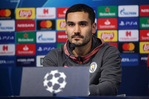 Zagreb: Pep Guardiola and Ilkay Gundogan at the press conference, PK, Pressekonferenz 10.12.2019., Croatia, Zagreb, stadium Maksimir - UEFA Champions League, group C, round 6, GNK Dinamo - FC Manchester City. Press conferece by FC Manchester City. Ilkay Gundogan.  GoranxStanzl PIXSELL