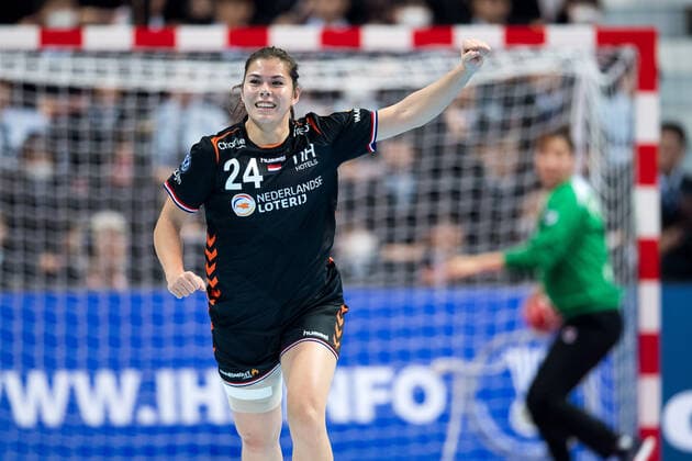 191211 Martine Smeets of Netherlands celebrates during the Women s World Handball Championship game between Netherlands and South Korea on December 11, 2019 in Kumamoto Photo Daniel Stiller Bildbyran kod DS 59423 bbeng dam women handball handboll world handball championship 2019 handball vm netherlands holland south korea jubel,  Copyright: DANIELxSTILLER BB191211DS001