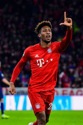 11 12 2019, xkvx, Soccer UEFA Champions League, FC Bayern Muenchen Tottenham Hotspur emspor, v l celebrating the goal, Goal celebration to 1 0 for FC Bayern Muenchen by Kingsley Coman FCB FC Bayern Muenchen DFL DFB REGULATIONS PROHIBIT ANY USE OF PHOTOGRAPHS as IMAGE SEQUENCES and or QUASI VIDEO Muenchen