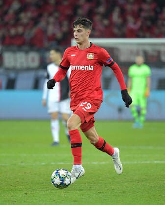 11.12.2019, Fussball, UEFA Champions League 2019 20, Vorrunde, 6. Spieltag, Bayer 04 Leverkusen - Juventus Turin 0:2, Kai Havertz (Bayer 04 Leverkusen) Leverkusen Nordrhein Westfalen Deutschland *** 11 12 2019, Football, UEFA Champions League 2019 20, Preliminary Round, 6 Matchday, Bayer 04 Leverkusen Juventus Turin 0 2, Kai Havertz Bayer 04 Leverkusen Leverkusen Leverkusen North Rhine-Westphalia Germany Team2