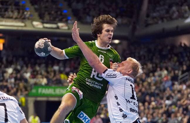 Handba12 Berlin 08 12 2019 Season 2019 2020 HBL 1 Bundesliga Füchse Berlin THW Kiel Jacob Tandrup Holm Füchse Berlin, No 06 Patrick Wiencek Kiel, No 17
