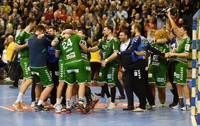After the game Füchse Berlin THW Kiel 1 Bundesliga, DKB Handballbundesliga, 2019 2020 Men, Men, Men, Handball, Germany, Germany, Max Schmeling Halle Berlin, 12 12 2019