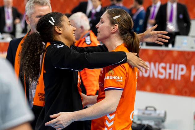 Handball, Womens World Cup 2019, Semifinals, Russia Netherlands v li Delaila Amega Netherlands Tus Metzingen , Laura van der Heijden Netherlands Bietigheim Kumamoto Park Dome Kumamoto Japan