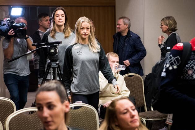191214 Stine Bredal Oftedal during a press meeting with the Norwegian team at the Women s World Handball Championship on December 14, 2019 in Kumamoto Photo Daniel Stiller Bildbyran kod DS 59430 bbeng dam women handball handboll world handball championship 2019 handball norway norge vm,  Copyright: DANIELxSTILLER BB191214DS003