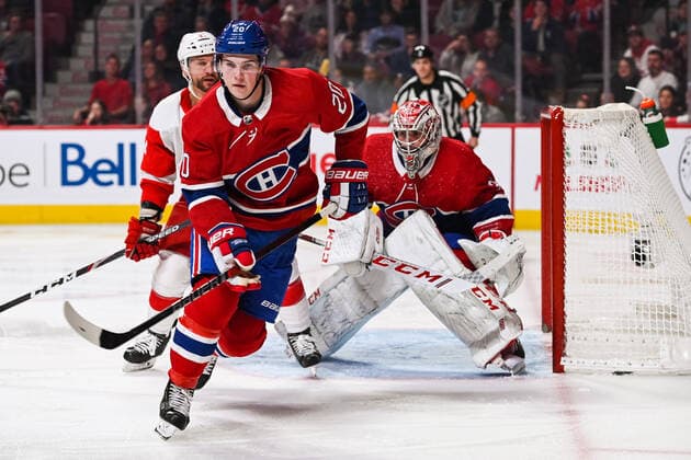 MONTREAL, QC - DECEMBER 14: Montreal Canadiens defenceman Cale Fleury (20) skates towards the play during the Detroit Red Wings versus the Montreal Canadiens game on December 14, 2019, at Bell Centre in Montreal, QC (Photo by David Kirouac Icon Sportswire) NHL, Eishockey Herren, USA DEC 14 Red Wings at Canadiens Icon191214084