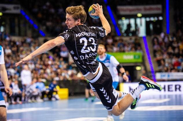 Dahmke, Rune THW Kiel 23 at the match in the Handball Bundesliga, TVB 1898 Stuttgart THW Kiel Stuttgart 15 12 19 Handball , Stuttgart Baden Wuerttemberg Germany