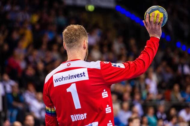 Bitter, Johannes TVB Stuttgart 1 playing in the Handball Bundesliga, TVB 1898 Stuttgart THW Kiel Stuttgart 15 12 19 Handball , Stuttgart Baden Wuerttemberg Germany
