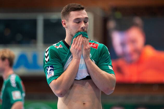 Minden, Germany 15 12 2019 1 Handball Bundesliga 2019 2020 GWD Minden vs HC Erlangen Max Staar Minden Minden North Rhine-Westphalia Germany Kampa Halle