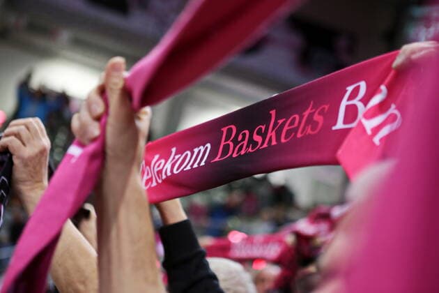 Spectators with scarves Telekom Baskets Bonn vs. EWE Baskets Oldenburg , BBL Cup Quarter Finals MR:N