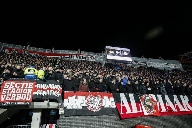 ALKMAAR , 15-12-2019 , AFAS Stadion , Dutch football , Eredivisie , season 2019 2020. AZ fans in the stands during the match AZ vs Ajax AZ - Ajax  x5813853x Copyright: