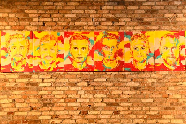 Ice Hockey DEL Exhibition DEG Portraits The professionals of the Düsseldorf EC in a painted portrait wd