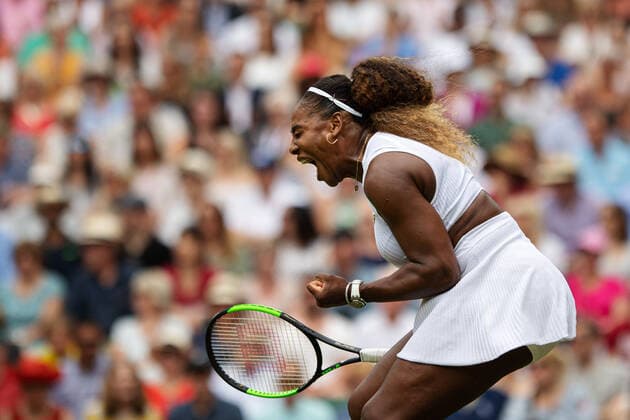191220 This picture is part of Bildbyran?s selection of the 100 best sports photos from 2019 Originally published 20190709 Serena Williams of USA celebrates during the quarter finals of Women?s Singles during day 8 of Wimbledon on July 9, 2019 in London, Great Britain Photo Joel Marklund Bildbyran for AELTC kod JM 87983 bbeng wimbledon wimbledon 2019 tennis dam USA topx jubel,  Copyright: JOELxMARKLUND BB191220JM019