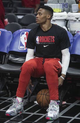 December 19, 2019, Los Angeles, California, USA: Russell Westbrook 0 of the Houston Rockets during warmups prior to their NBA, Basketball Herren, USA game with the Los Angeles Clippers on Thursday December 19, 2019 at the Staples Center in Los Angeles, California. Clippers lose to Raptors, 117-122. JAVIER ROJAS PI Clippers lose to Raptors, 117-122 - ZUMAp124 20191219_zaa_p124_001 Copyright: xJavierxRojasx