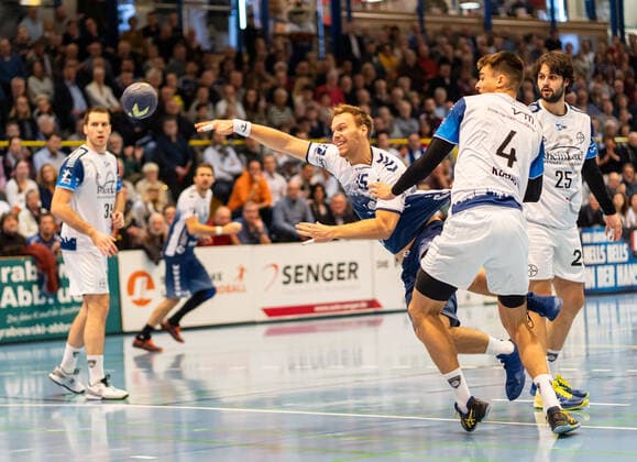 VfL Luebeck Schwartau TSV Bayer Dormagen on 20 12 2019 Fynn Ranke 15, VfL Luebeck Schwartau, KR , VfL Luebeck Schwartau TSV Bayer Dormagen in the 2 Handball Bundesliga, Season 2019 2020 17 Matchday, Hansehalle Luebeck on 20 12 2019 Copyright: xBEAUTIFULxSPORTS Angenendtx