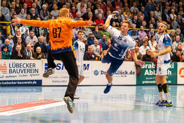 VfL Luebeck Schwartau TSV Bayer Dormagen on 20 12 2019 Fynn Ranke 15, VfL Luebeck Schwartau, KR , VfL Luebeck Schwartau TSV Bayer Dormagen in the 2 Handball Bundesliga, Season 2019 2020 17 Matchday, Hansehalle Luebeck on 20 12 2019 Copyright: xBEAUTIFULxSPORTS Angenendtx
