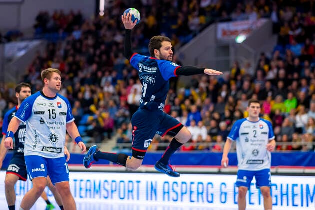 Bietigheim, Germany 21 December 2019 Handball 2 BL 19 20 SG BBM Bietigheim vs TV Hüttenberg Christian Schäfer Schaefer SG BBM Bietigheim Bietigheim Egetrans Arena Baden Württemberg Germany