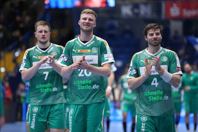 v l Luca Witzke SC DHfK Leipzig 7 , Philipp Weber SC DHfK Leipzig 20 , Patrick Wiesmach SC DHfK Leipzig 4 GER, Handball, 1 Bundesliga, TBV Lemgo Lippe against SC DHfK Leipzig, 21 12 2019 Lemgo Copyright: xStrohdiekx Eibner-Pressefotox EP_jsk