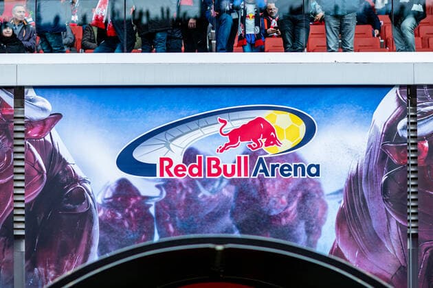 Symbol image Red Bull Arena Logo during the 2019 2020 season in the 1 Football Bundesliga Men between RB Leipzig and FC Augsburg in the Red Bull Arena on 21 December 2019 in Leipzig, Saxony, Germany DFL REGULATIONS PROHIBIT ANY USE OF PHOTOGRAPHS AS IMAGE SEQUENCES AND OR QUASI VIDEO
