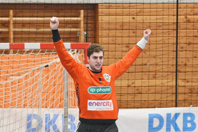 Domenico Ebner TSV Hannover Burgdorf 1 in goal Handball, Men, DKB , LIQUI MOLY Handball Bundesliga, 22 12 2019, Photo TBaur Eibner HBW Balingen Weilstetten vs TSV Hannover Burgdorf Balingen Copyright: xBaur xEibner-Pressefotox EP_Toba