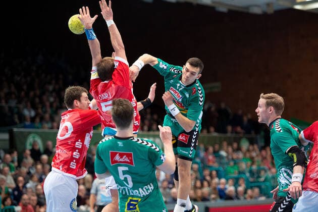 Minden, Germany 22 12 2019 1 Handball Bundesliga 2019 2020 GWD Minden vs Bergischer HC R Aliaksandr Padshyvalau Minden Minden Minden North Rhine-Westphalia Germany Kampa Halle