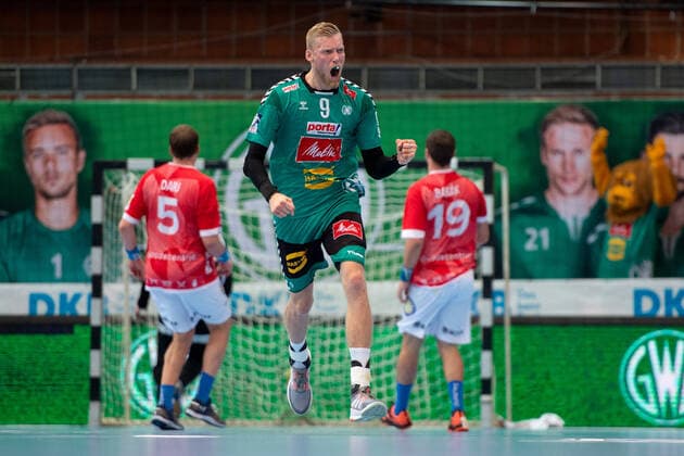Minden, Germany 22 12 2019 1 Handball Bundesliga 2019 2020 GWD Minden vs Bergischer HC Christoffer Rambo Minden Minden North Rhine-Westphalia Germany Kampa Halle
