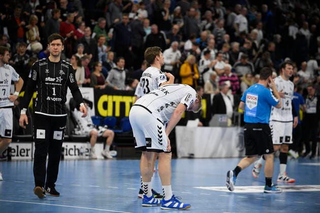 Frustration at THW Kiel, Handball Bundesliga, Liqui Moly HBL, Men, 18 Matchday, THW Kiel vs HSG Wetzlar, 22 12 19 Kiel Sparkassen Arena Schleswig Holstein Germany