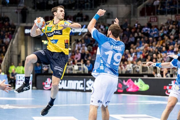 1 Handball Bundesliga Bergischer HC Rhein Neckar Loewen 26 12 2019 Romain Lagarde 8, Rhein Neckar Loewen , Tomas Babak 19, Bergischer Handball Club , 1 Handball Bundesliga, Bergischer HC Rhein Neckar Loewen, ISS Dome, Duesseldorf Copyright: xBEAUTIFULxSPORTS Wunderlx