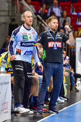 LIQUI MOLY Handball Bundesliga 2019 2020 26 12 2019 Bergischer HC Rhein Neckar Löwen, ISS Dome Düsseldorf Mikael Appelgren Goalkeeper, RNL, 1 Kristian Andresson Coach, RNL Tension Yes Victory, 26 12 2019, Düsseldorf Germany , Handball, Bundesliga, Bergischer HC Rhein Neckar Löwen xshx